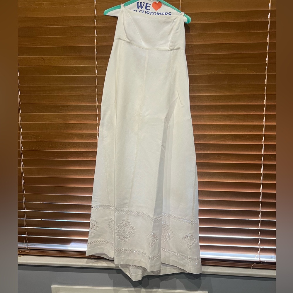 Madewell White Maxi Dress with Eyelet Trim - Picture 5 of 12